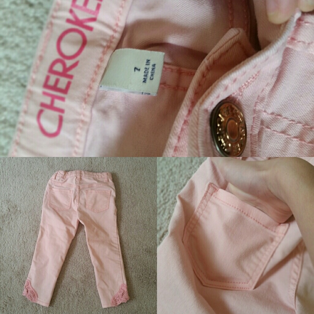 Pink crop pants for kids